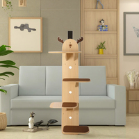 Maison en bois moderne à plusieurs étages de vente chaude pour la structure d'escalade d'arbre de Style classique de chats avec l'emballage de carton