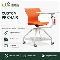 Chaise d'école moderne avec tablette d'écriture, chaises en plastique pour enfants pour événements, tabouret en plastique, chaise de formation avec table