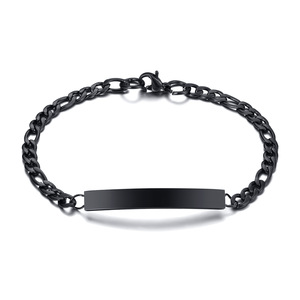 Stainless Steel Blank Curved Bar Bracelet Custom Engravable Titanium Steel Jewelry For Women <b>Men</b> Personalized Gift Accessory - Product Image 5