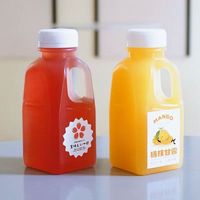 Résistant aux hautes températures remplissage à chaud PP bouteille de jus vide 300ml 500ml Mini pot à lait cruche en plastique pour lait thé yaourt conteneur