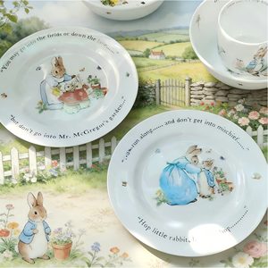 Ensemble de vaisselle en céramique et porcelaine à thème dessin animé, 3 pièces (bol, assiette, tasse), compatible lave-vaisselle, écologique, portable, coffret cadeau pour la maison, souvenirs d'enfance - Product Image 3