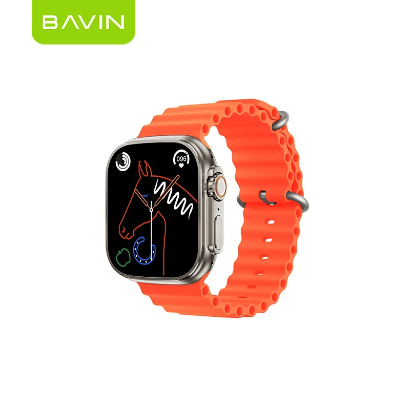 BAVIN IP68 Deep Waterproof Full Touch HD Screen Wireless Fast Charging Women Wrist Sport BT Phone Smart Sport Watch WS18 ULTRA