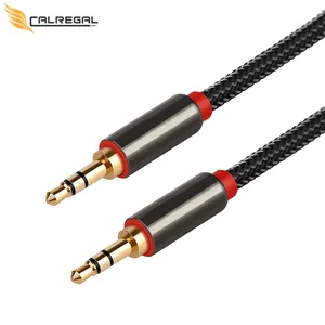 Alta cantidad Audio Transfer Premium Nylon Trenzado Jack Auriculares Altavoz 3,5 MM Cable de audio