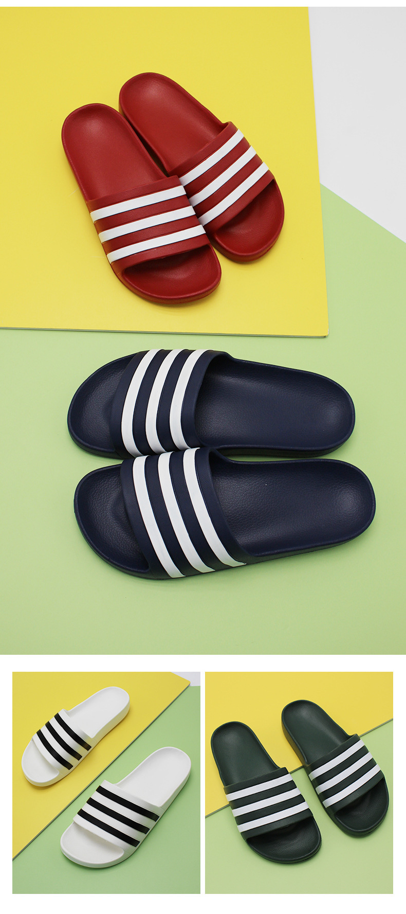 Latest Ladies Slippers Shoes and Sandals Indoor Outdoor EVA Striped Slippers Men