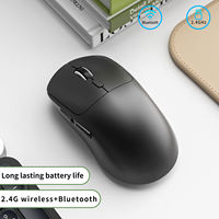 Mouse Gaming Dual Mode Tri Mode OEM Portabel Mini Nirkabel dengan Pengisian Daya, untuk Penggunaan Tangan Kanan di Kantor, Bisnis, Laptop, atau Desktop