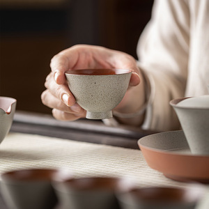 Guanlan Rough Pottery Handmade <b>Teacup</b> Gray Glaze Conical Shape Personal Tea Tasting Cup For Kung Fu Tea Set - Product Image 3