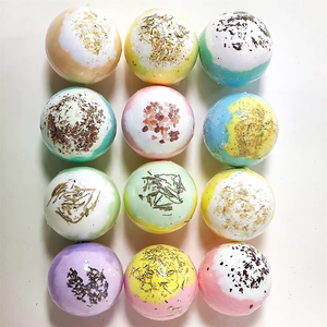 Marque privée Bombe de bain relaxante Boule de bain à fleurs végétaliennes Bombe de bain pétillante 12 Pcs Coffret cadeau pour hommes femmes - Product Image 5