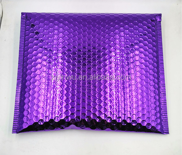 Divers impression Personnalisée En Aluminium violet bulle mailer Bulle Métallique Enveloppe de Courrier Express Sac