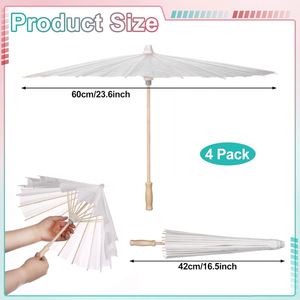 Parasol de mariage en papier blanc chinois pas cher en gros avec logo - Product Image 2