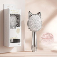 Brosse à cheveux à coussin d'air portable en plastique, masseur de cuir chevelu pour cheveux secs et humides, brosse démêlante pour les voyages et la maison
