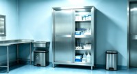 Armoire à porte coulissante en acier inoxydable sur mesure, structure solide en plaque épaisse, facile à nettoyer pour salle blanche