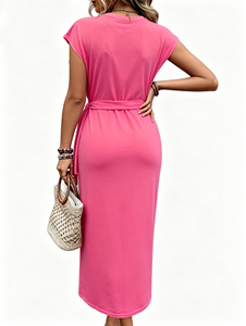 Vestido Casual <span class=keywords><strong>de</strong></span> Verano para Mujer, Estilo Vintage, Cintura Natural, Transpirable, <span class=keywords><strong>Manga</strong></span> <span class=keywords><strong>Corta</strong></span>, Maxi - Product Image 2