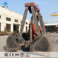 Bucket Excavator Hidrolik Berkualitas Tinggi dengan Penyangga Kawat Baja, Model Double Jaw Clamshell, Bucket Clamshell Elektrik
