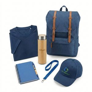 2026 Customized Eco-Friendly Promotional Gift Set Reusable <b>Canvas</b> Backpack with Bamboo Tumbler Notebook Corporate Gift Pack - Product Image 1