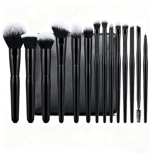 DAHUI, 14 Uds., juego de brochas, base de maquillaje, rubor, sombra de ojos, delineador de ojos, Kit de brochas cosméticas, brochas de pelo sintético - Product Image 6