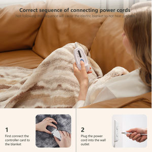 Couverture chauffante électrique en tissu polaire de luxe de haute qualité, utilisation hivernale, 5 niveaux de chauffage, arrêt automatique 4H - Product Image 2