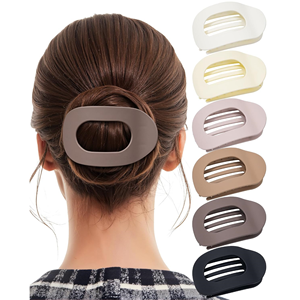 Venta al por Mayor de Pinzas de Pelo Planas Ligeras de Plástico NOVISON DYD-918-32 de 9.5cm, Pinzas Rectangulares Mate para Cabello Grueso, Estilo Maillard para Mujer - Product Image 1