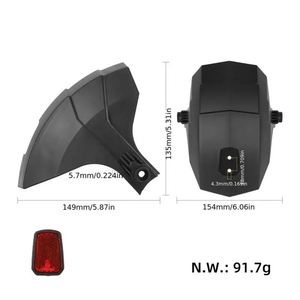 Garde-boue arrière pour trottinette électrique, robuste, en ABS/PC, résistant à l'eau, sans batterie, garde-boue arrière pour trottinette - Product Image 3