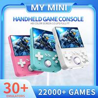 MY MINI Retro Console de jeu vidéo portable 3.5 ''Écran IPS 64/128G 2.4G Double contrôleur sans fil Lecteur vidéo portable