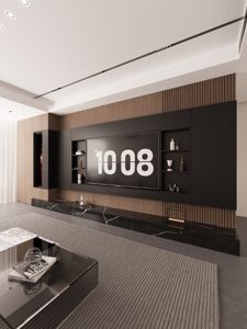 Système mural TV minimaliste moderne, armoire de rangement murale complète sur mesure pour salon, solution pour toute la maison - Product Image 2