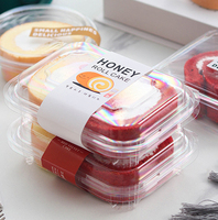Boîte à gâteau roulé en plastique transparent multi-formes avec logo personnalisé, boîte à dessert jetable en PET, boîte alimentaire en PET pour boulangerie, emballage à emporter