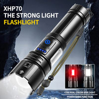 Lampe de poche haute puissance XHP70 COB torche zoomable étanche LED haute Lumens 800-1200lm lampe USB rechargeable