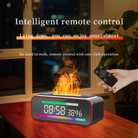 Nouvelle Arrivée 2026 : Humidificateur Diffuseur d'Air à Flamme Simulée Tendance avec Horloge et Lampe d'Ambiance RVB pour Chambre