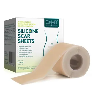 ELAIMEI Hot Sale Silicone Scar Gel Roll Skin Repair Reusable Scar Patches Waterproof Medical Silicone Scar Sheets