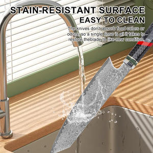 Cuchillo de Chef de cocina de alta calidad de 67 capas 8CR15MOV de acero de Damasco de 8,5 pulgadas con mango de resina octogonal de nido de abeja patrón rosa - Product Image 6