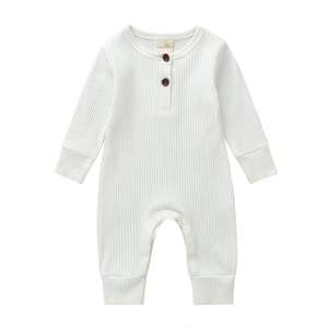 Ropa para Bebés, Mono de Algodón Acanalado para Bebés, Manga Larga, Mameluco para Recién Nacidas - Product Image 2