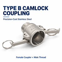 Raccord Camlock Type B en acier inoxydable, coupleur mâle et femelle à filetage NPT