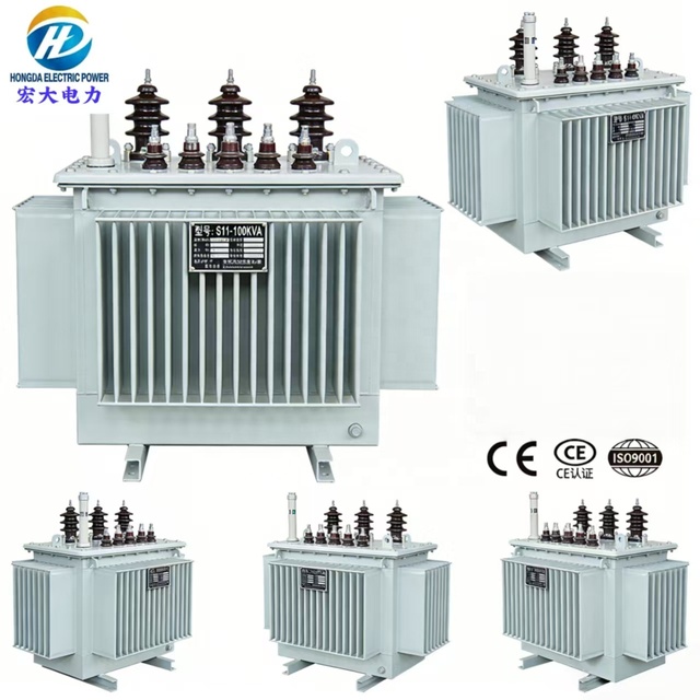 100 KVA/125 KVA/160 KVA 10 KV/11 KV 220V/400V Three Phase Oil-Immersed HV/MV Transformer 1 MVA 50/60Hz Power Distribution
