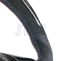 Volant en fibre de carbone véritable pour BMW E90 E91 E92 E93, design sport racing à fond plat, modification intérieure de voiture, remplacement