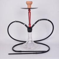 Chicha Arabe Tendance Nouveau Style en Alliage d'Aluminium Forme Simple, Ensemble Chicha Double Tuyau