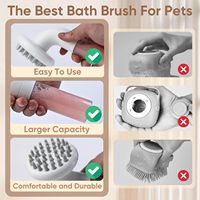 Brosse de bain et de massage en silicone pour animaux de compagnie, accessoires de toilettage pour chiens et chats