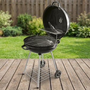 Barbecue a Carbone Portatile Moderno in Acciaio BestBQ, Compatto e Senza Fumo con Ruote e Coperchio, Nero 57x90 cm per Feste e Uso Domestico - Product Image 3