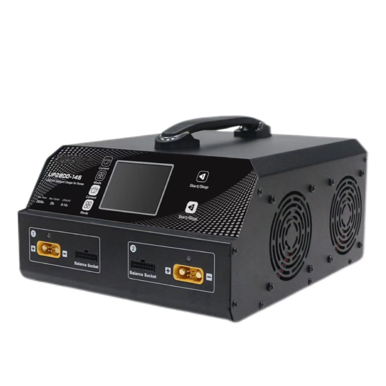 UP2800 14S двухканальный LiPo LiHV аккумулятор зарядное устройство для беспилотного беспилотника независимый источник питания ЖК-дисплей 6-14S батарейный блок