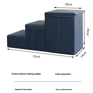 Multifunción plegable respetuoso con el medio ambiente Quadrate Pet Bed artefacto patrón sólido tela <span class=keywords><strong>perro</strong></span> escalera mecánica cinturón accesorio de almacenamiento - Product Image 4