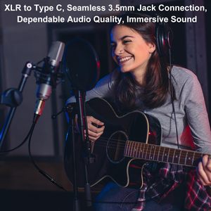USB C XLR nữ Microphone Cáp 3.5mm nữ headphone <span class=keywords><strong>jack</strong></span> 4K độ phân giải 3.3 feet cho âm thanh giám sát giao diện kỹ thuật số - Product Image 5