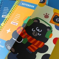Carnet spirale A4 motif chat noir mignon, 120 feuilles, papier ligné et quadrillé détachable, fournitures scolaires en gros
