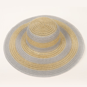 Chapeaux de plage en raphia pour femmes, sac tissé à la main en paille tropicale brillante avec fil d'or - Product Image 6