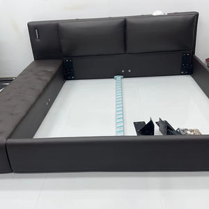 High Quality Modern Luxury L-Shaped <b>Bed</b> <b>Frame</b> Leather Upholstered <b>Platform</b> <b>Bed</b> for Master Bedroom - Product Image 4