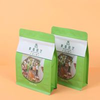 Sachet alimentaire personnalisé en PET recyclable à fond plat avec fermeture éclair en aluminium, étanche à l'humidité et réutilisable pour nouilles
