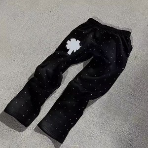 Tùy Chỉnh Rhinestone Logo OEM Quần Áo Người Đàn Ông Sweatsuit Set 2 Mảnh Tracksuit Cho Nam Giới Quần Bó Sát Và Áo Bộ - Product Image 3