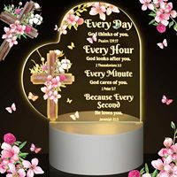 Noël acrylique veilleuse cadeau chrétien inspirant religieux LED veilleuse Bible verset décor pour église de mariage