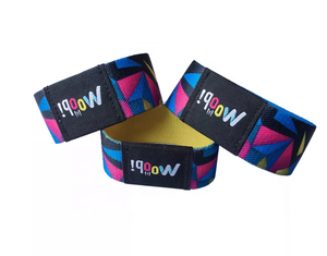 RFID NFC Individuelles Logo Vollfarbdruck Party Sport Basketball Festival Polyester Armband Gewebtes Elastisches RFID-Armband - Product Image 1