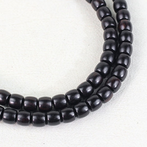 Cuentas de madera de ébano de 7x8 mm en forma de barril, hechas a mano, estilo tradicional chino, pulsera de cuentas de oración, 108 piezas - Product Image 2
