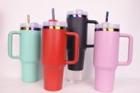 Logo personnalisé 40OZ arc-en-ciel gobelet poignée en acier inoxydable sous vide Sport de plein air PROTOUR FLIP STRAW TUMBLER tasses de voyage tasses