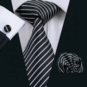 Corbata Negra de seda para hombre, diseño personalizado, tejido Jacquard, 100% - Product Image 4