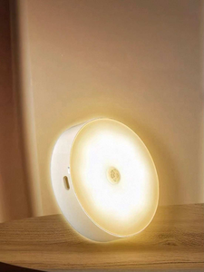Lámpara Nocturna Recargable de 1W con Sensor de Movimiento, Lámpara Nocturna LED Magnética Adhesiva con Luz Blanca Cálida para Dormitorio, Cuarto de Bebé - Product Image 3